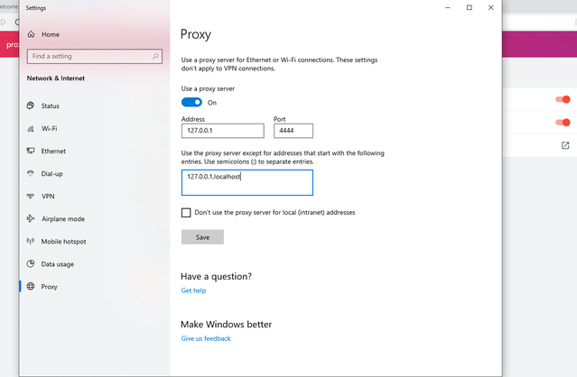 Setting Proxy IE