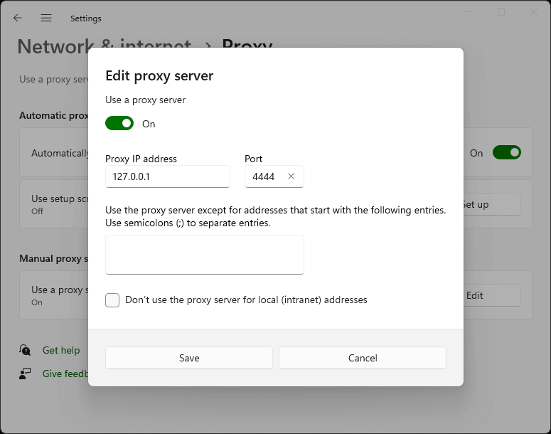 Konfigurace proxy v Chrome