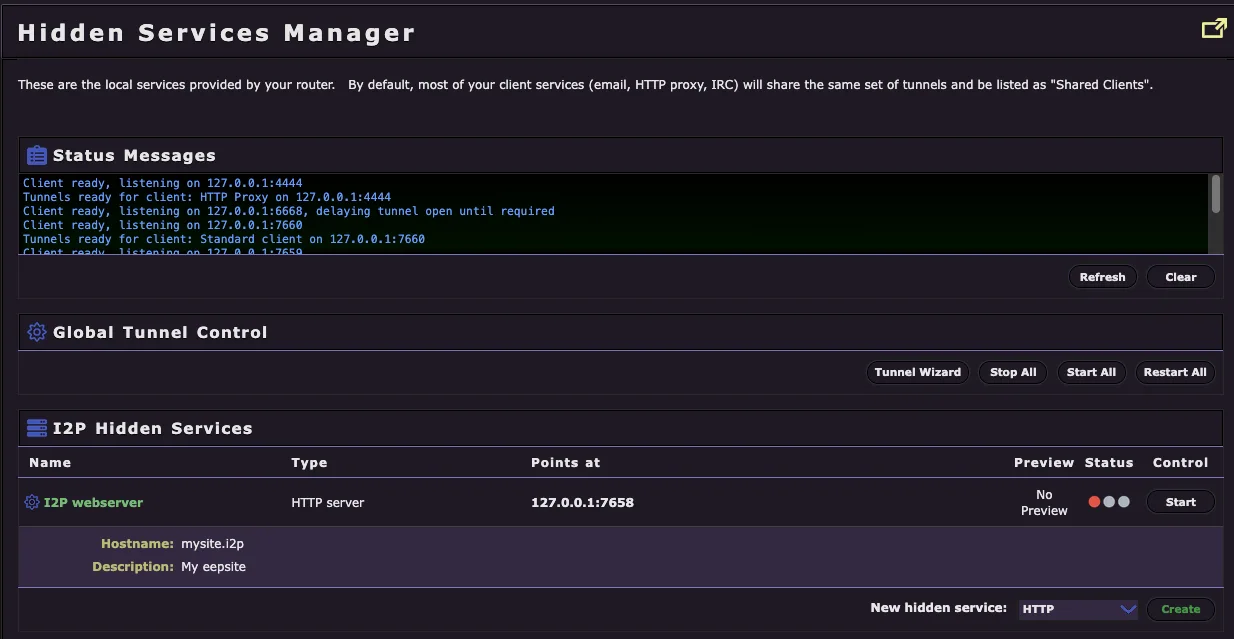 Správce skrytých služeb