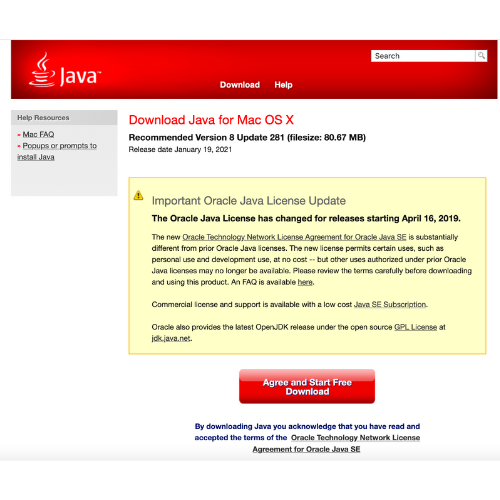 Download Oracle Java for macOS