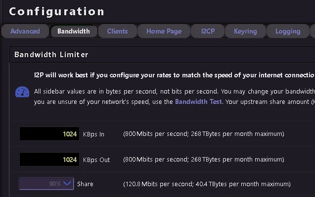 Cấu hình Băng thông