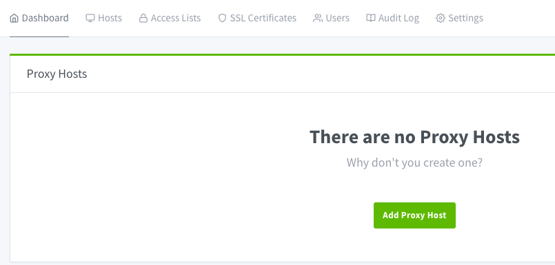 Přidání proxy hostu
